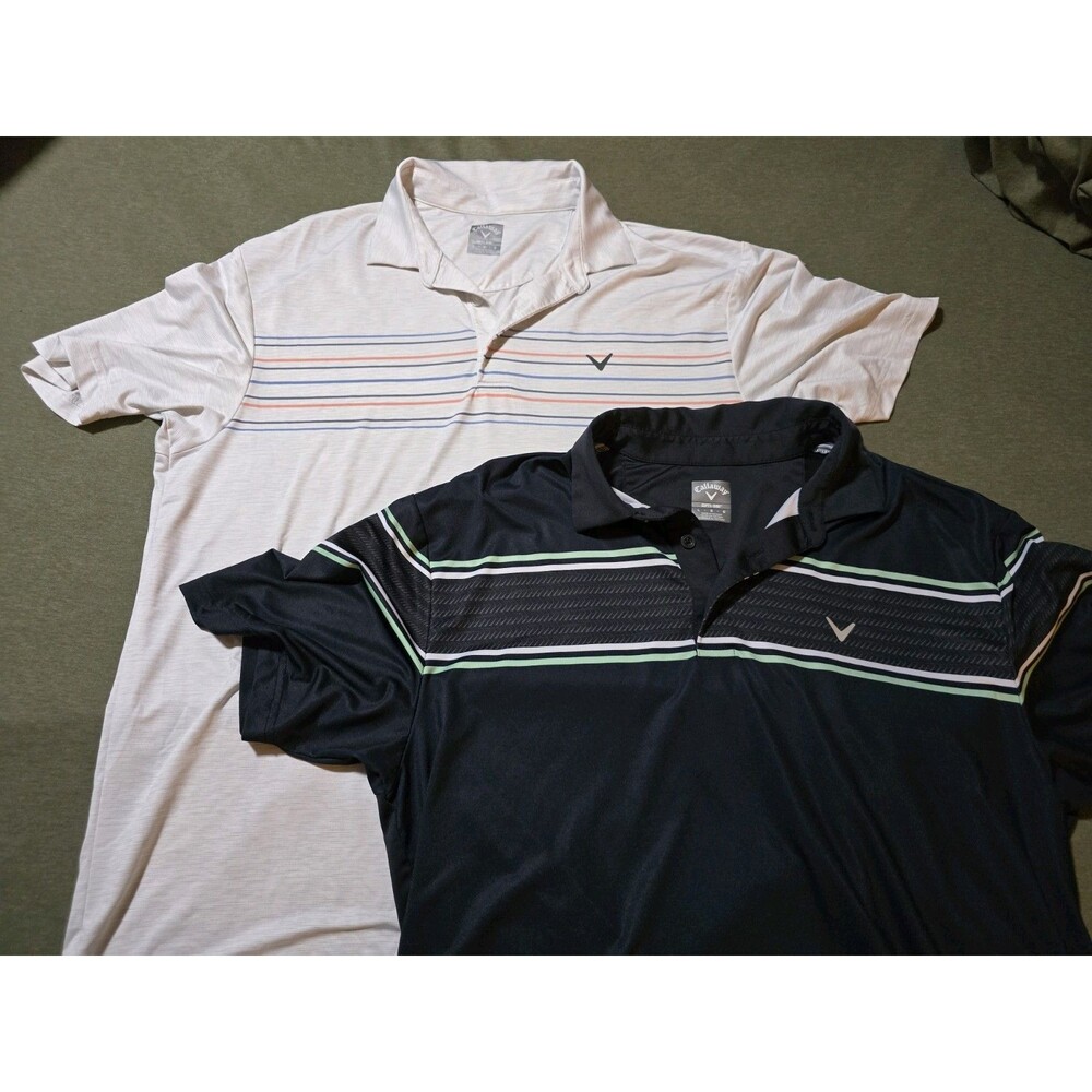 Lot Of 2 Callaway Mens Large Opti-dri Golf Polos